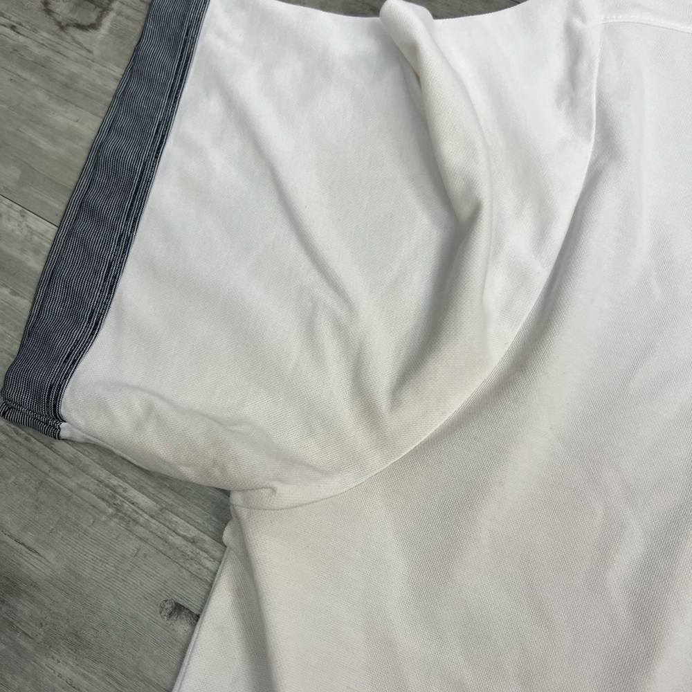 Travis Mathew White w/ Stripe Collar Golf Polo Shirt XL - Picture 4 of 7